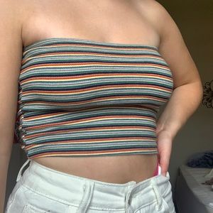Adorable colorful striped tube top